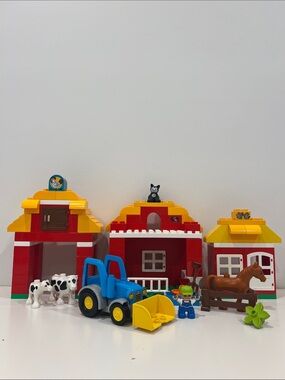 Classic Farm Playset Toy - Red & Yellow